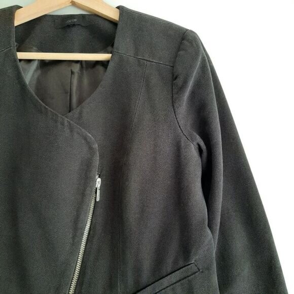 JOE'S JEANS Canvas Moto Bomber Textile Jacket Black Sz S - Picture 6 of 16